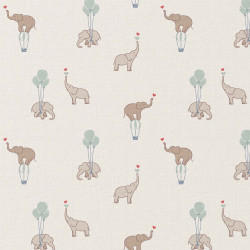 Printed Cotton LUMPO Ecru / Green